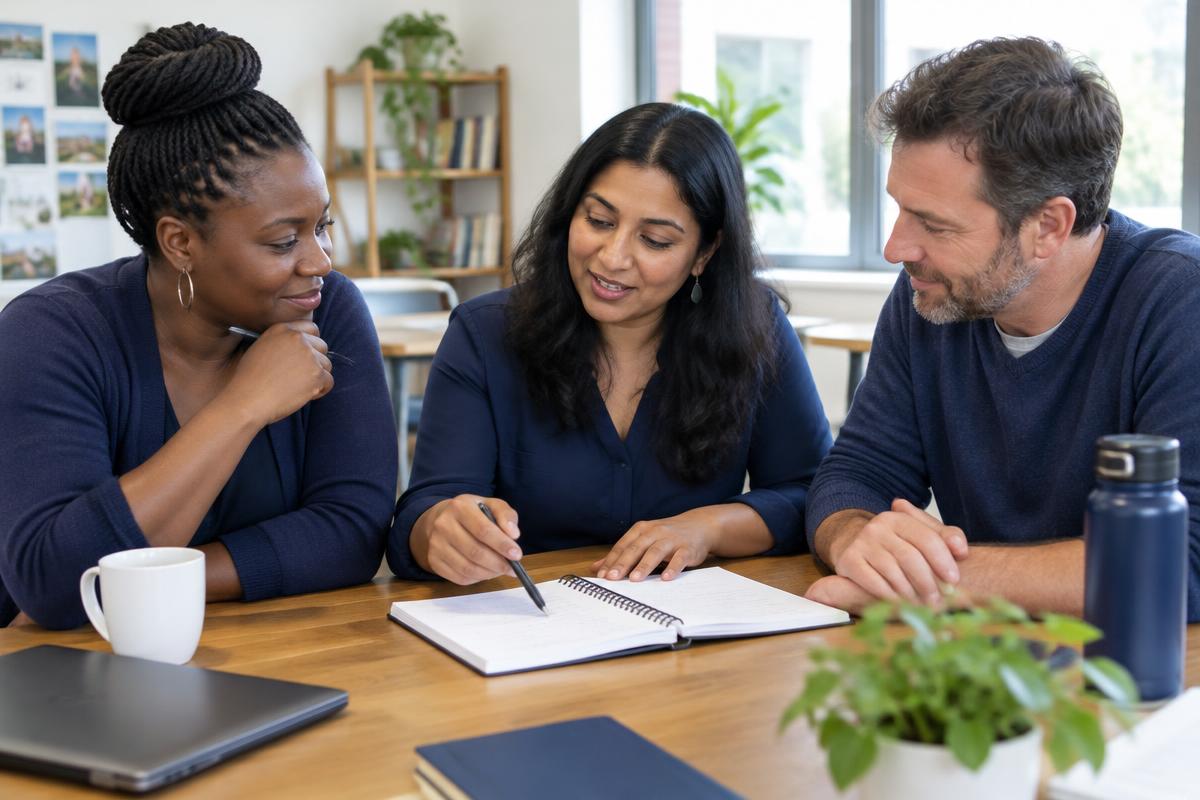 Illustrative image of community collaborators planning together; not MFGP partners.